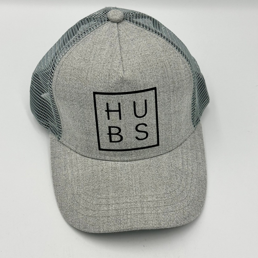Labi Baby HUBS Trucker Hat Mens OSFA Grey Mesh Snapback Graphic Cap yidacaps co.